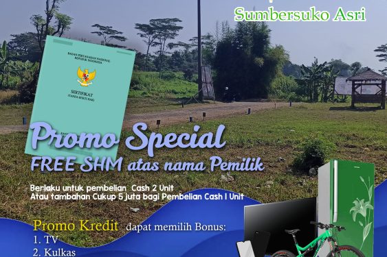 Kesempatan Emas! Tanah Kavling Villa 47 Jutaan + Bonus Free SHM di Sumber Suko Asri